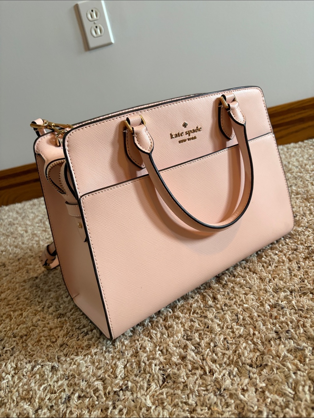 kate spade Blush Pink Leather Satchel with Gold Hardware